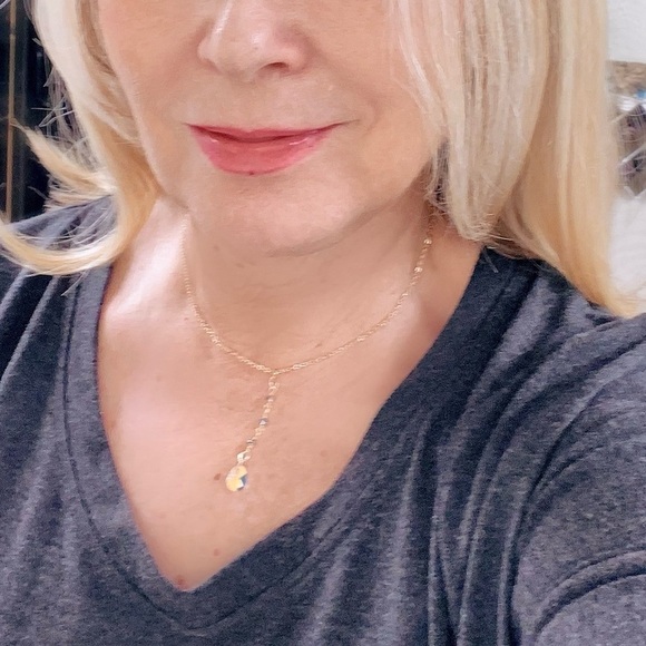 Gold filled adjustable choker necklace w/ aurora borealis crystal + earrings - Picture 8 of 8